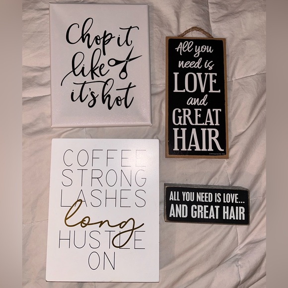 Set of 4 Hair Stylist “sayings” assorted signs Lot/Bundle - Picture 3 of 7